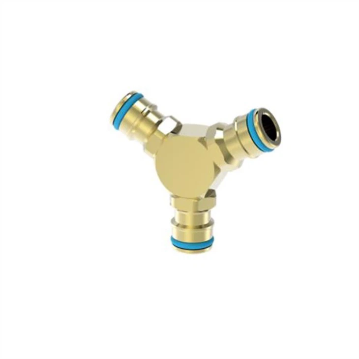 Brass 3 way hose connector-4